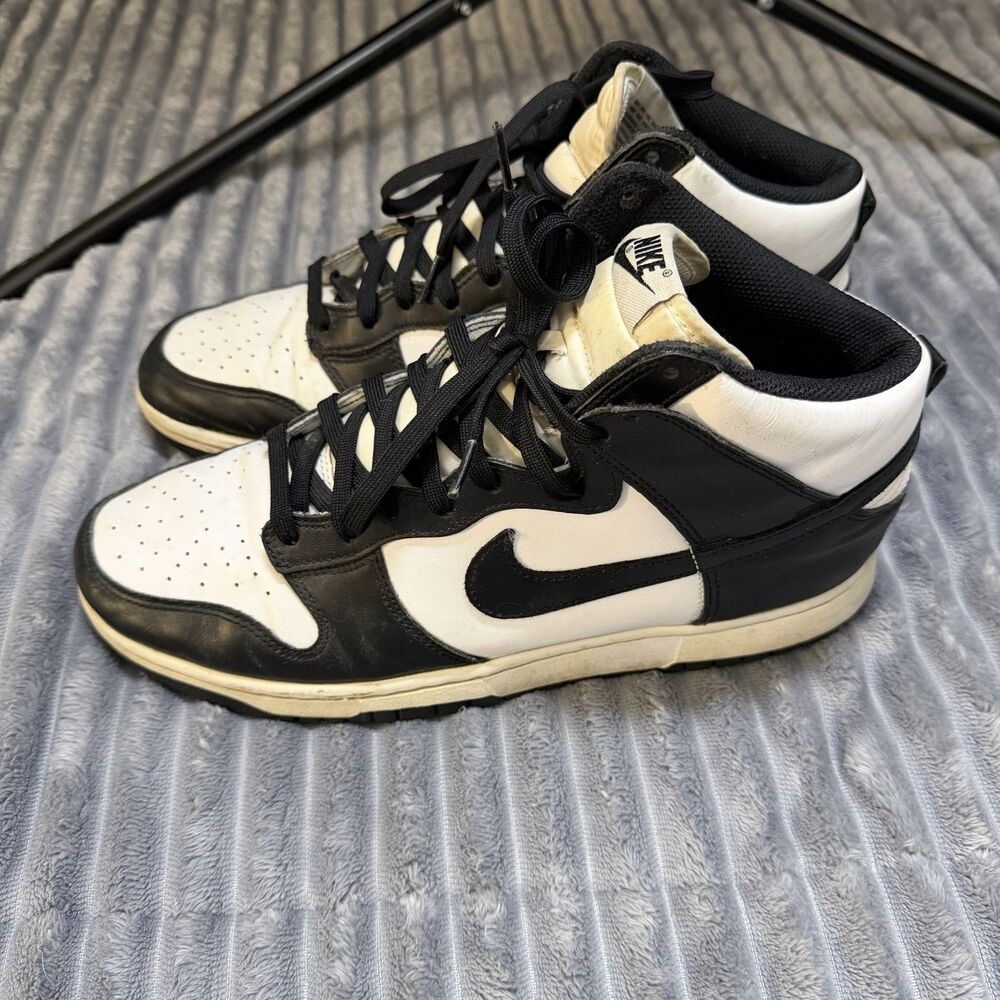 Nike Dunk High Black White High Top Sneaker DD1399-105 Leather Size 11 - Picture 3 of 8